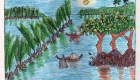 红树林与自然风光

Mangrove Forest and Natural Scene


这幅作品真实、不加修饰地展现了缅甸本地的红树林环境和沿海社区的日常生活。该作品获得网络评选投票数第一，被评为“小招潮蟹奖”。



Shwe Eain Si Thu, 12岁，缅甸

